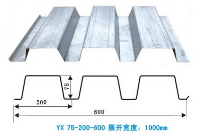 镀锌压型钢板YX75-200-600型